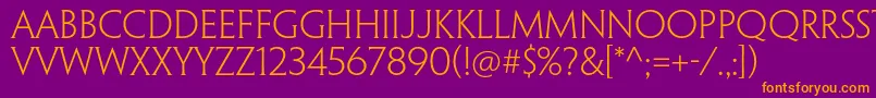 PenumbrahalfserifstdLight Font – Orange Fonts on Purple Background