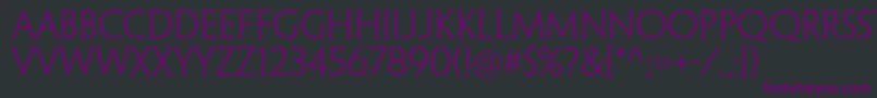 PenumbrahalfserifstdLight Font – Purple Fonts on Black Background