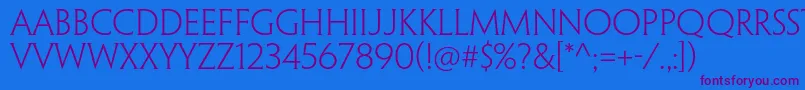 PenumbrahalfserifstdLight Font – Purple Fonts on Blue Background