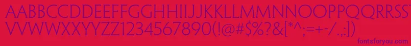 PenumbrahalfserifstdLight Font – Purple Fonts on Red Background