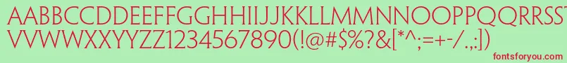 PenumbrahalfserifstdLight Font – Red Fonts on Green Background