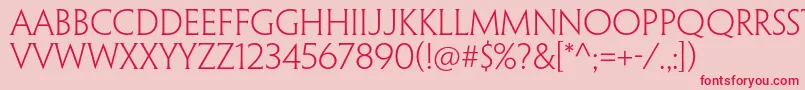 PenumbrahalfserifstdLight Font – Red Fonts on Pink Background