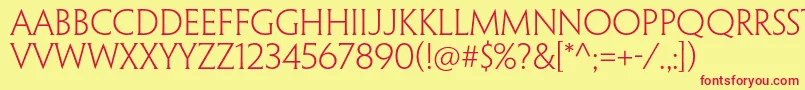 PenumbrahalfserifstdLight Font – Red Fonts on Yellow Background