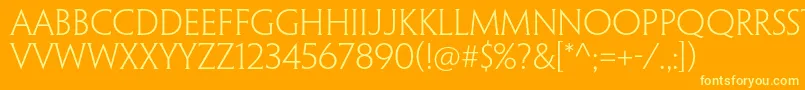 フォントPenumbrahalfserifstdLight – オレンジの背景に黄色の文字