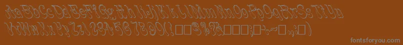フォントFzJazzy173D – 茶色の背景に灰色の文字
