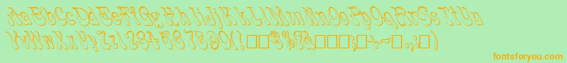 FzJazzy173D Font – Orange Fonts on Green Background