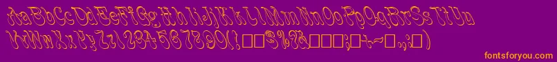 FzJazzy173D-Schriftart – Orangefarbene Schriften auf violettem Hintergrund