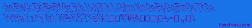 FzJazzy173D Font – Purple Fonts on Blue Background
