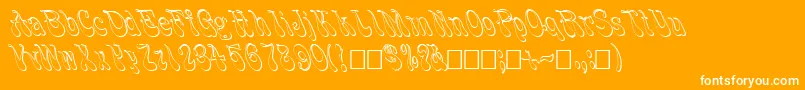 FzJazzy173D-Schriftart – Weiße Schriften auf orangefarbenem Hintergrund