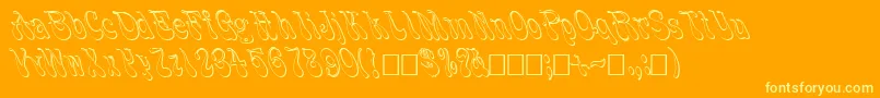 FzJazzy173D-Schriftart – Gelbe Schriften auf orangefarbenem Hintergrund