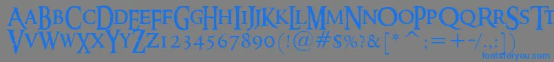 フォントRingbearerMedium – 灰色の背景に青い文字