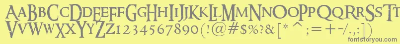 フォントRingbearerMedium – 黄色の背景に灰色の文字