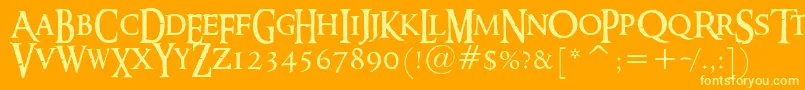 RingbearerMedium Font – Yellow Fonts on Orange Background