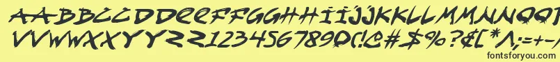 FightKidItalic Font – Black Fonts on Yellow Background