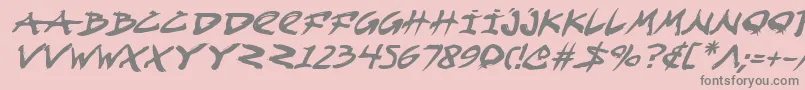 フォントFightKidItalic – ピンクの背景に灰色の文字