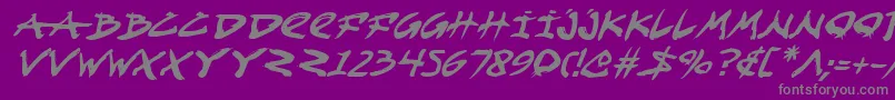 Czcionka FightKidItalic – szare czcionki na fioletowym tle