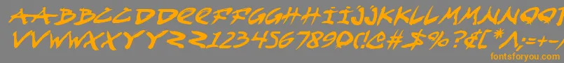 FightKidItalic Font – Orange Fonts on Gray Background