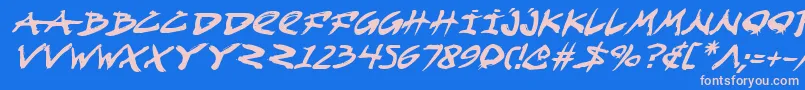 FightKidItalic Font – Pink Fonts on Blue Background