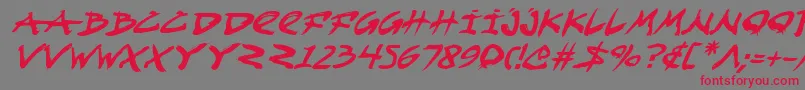 FightKidItalic Font – Red Fonts on Gray Background