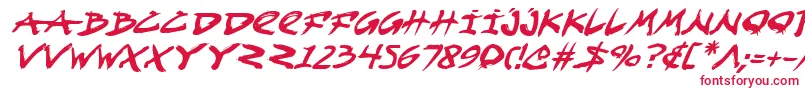 FightKidItalic Font – Red Fonts on White Background