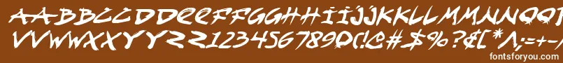 Шрифт FightKidItalic – белые шрифты на коричневом фоне