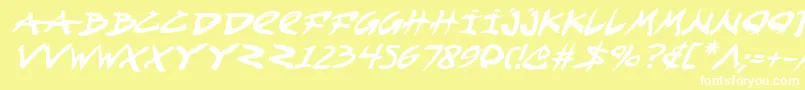 FightKidItalic Font – White Fonts on Yellow Background