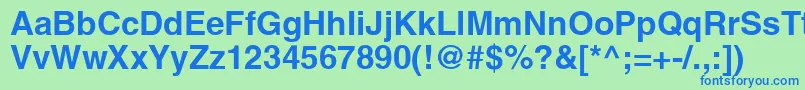 SansBold Font – Blue Fonts on Green Background