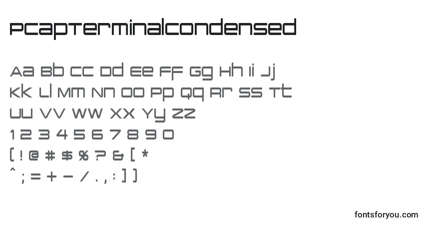 Шрифт PcapTerminalCondensed – алфавит, цифры, специальные символы