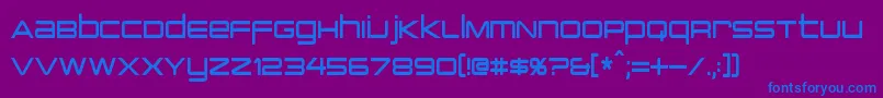 PcapTerminalCondensed-Schriftart – Blaue Schriften auf violettem Hintergrund
