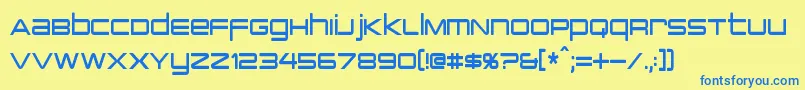 PcapTerminalCondensed Font – Blue Fonts on Yellow Background