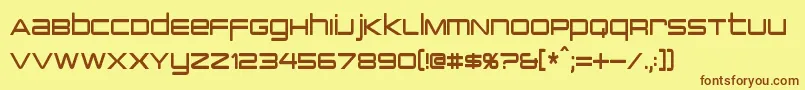 PcapTerminalCondensed-fontti – ruskeat fontit keltaisella taustalla
