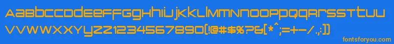 PcapTerminalCondensed Font – Orange Fonts on Blue Background