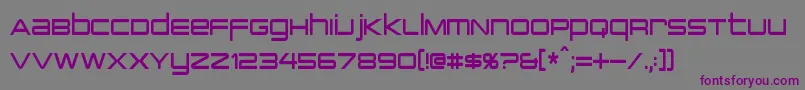 PcapTerminalCondensed-fontti – violetit fontit harmaalla taustalla