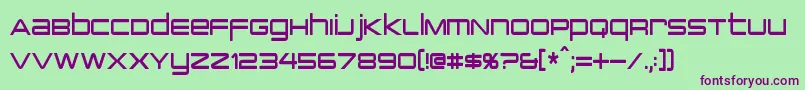 PcapTerminalCondensed-fontti – violetit fontit vihreällä taustalla