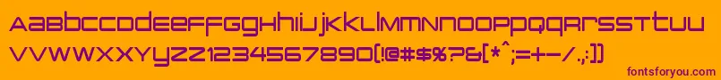 Police PcapTerminalCondensed – polices violettes sur fond orange