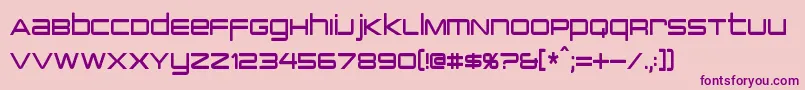 Czcionka PcapTerminalCondensed – fioletowe czcionki na różowym tle