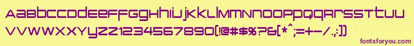 Шрифт PcapTerminalCondensed – фиолетовые шрифты на жёлтом фоне