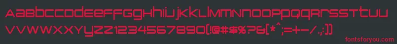 Czcionka PcapTerminalCondensed – czerwone czcionki na czarnym tle