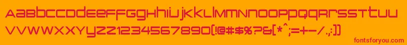 Шрифт PcapTerminalCondensed – красные шрифты на оранжевом фоне