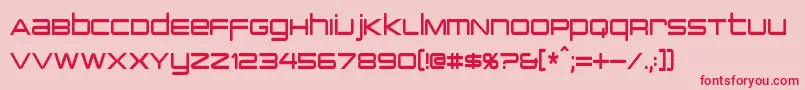 Czcionka PcapTerminalCondensed – czerwone czcionki na różowym tle
