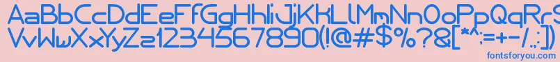 Internationalist Font – Blue Fonts on Pink Background