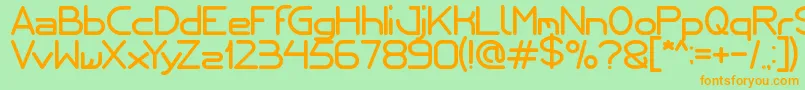 Internationalist Font – Orange Fonts on Green Background