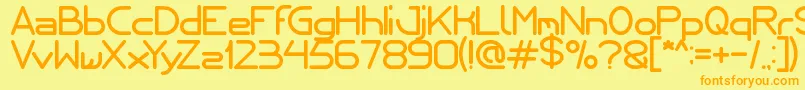 Internationalist Font – Orange Fonts on Yellow Background