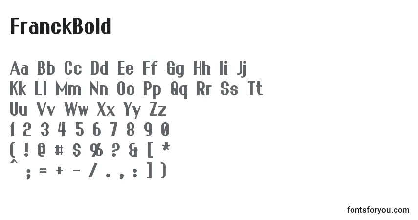FranckBold-fontti – aakkoset, numerot, erikoismerkit