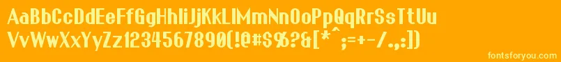 FranckBold Font – Yellow Fonts on Orange Background