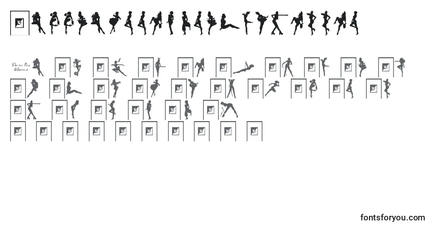 A fonte Darrianssexysilhouettes – alfabeto, números, caracteres especiais