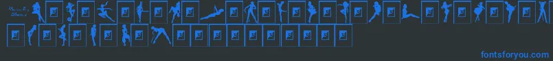 Darrianssexysilhouettes Font – Blue Fonts on Black Background