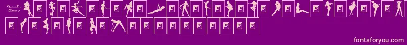 Fonte Darrianssexysilhouettes – fontes rosa em um fundo violeta
