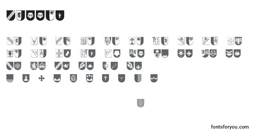 Schriftart Wappen – Alphabet, Zahlen, spezielle Symbole
