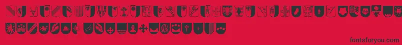 Wappen Font – Black Fonts on Red Background